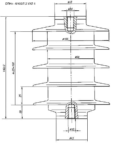 Ограничитель перенапряжений ОПНп-6/420/7,2-10-IV-УХЛ1